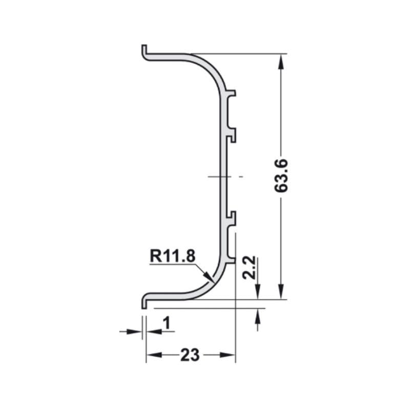 Tay nắm tủ dạng thanh nhôm Hafele 126.36.300 (mạ màu đen mờ)